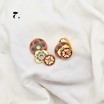 Singapore Handmade Jewelry - Peranakan Tile Stackable Hoop Earrings