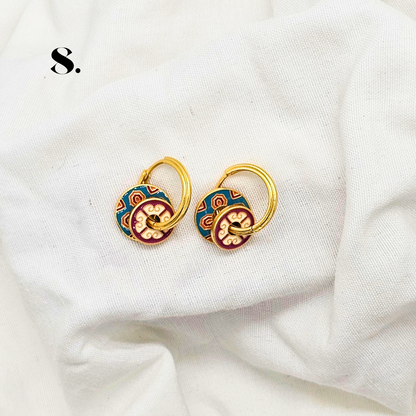 Singapore Handmade Jewelry - Peranakan Tile Stackable Hoop Earrings