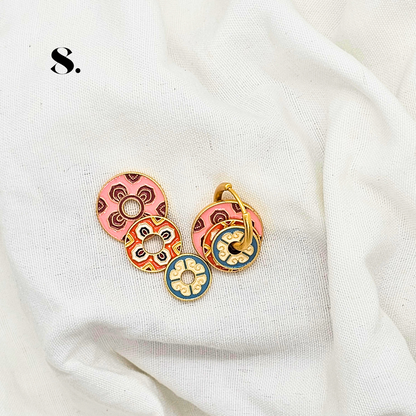 Singapore Handmade Jewelry - Peranakan Tile Stackable Hoop Earrings