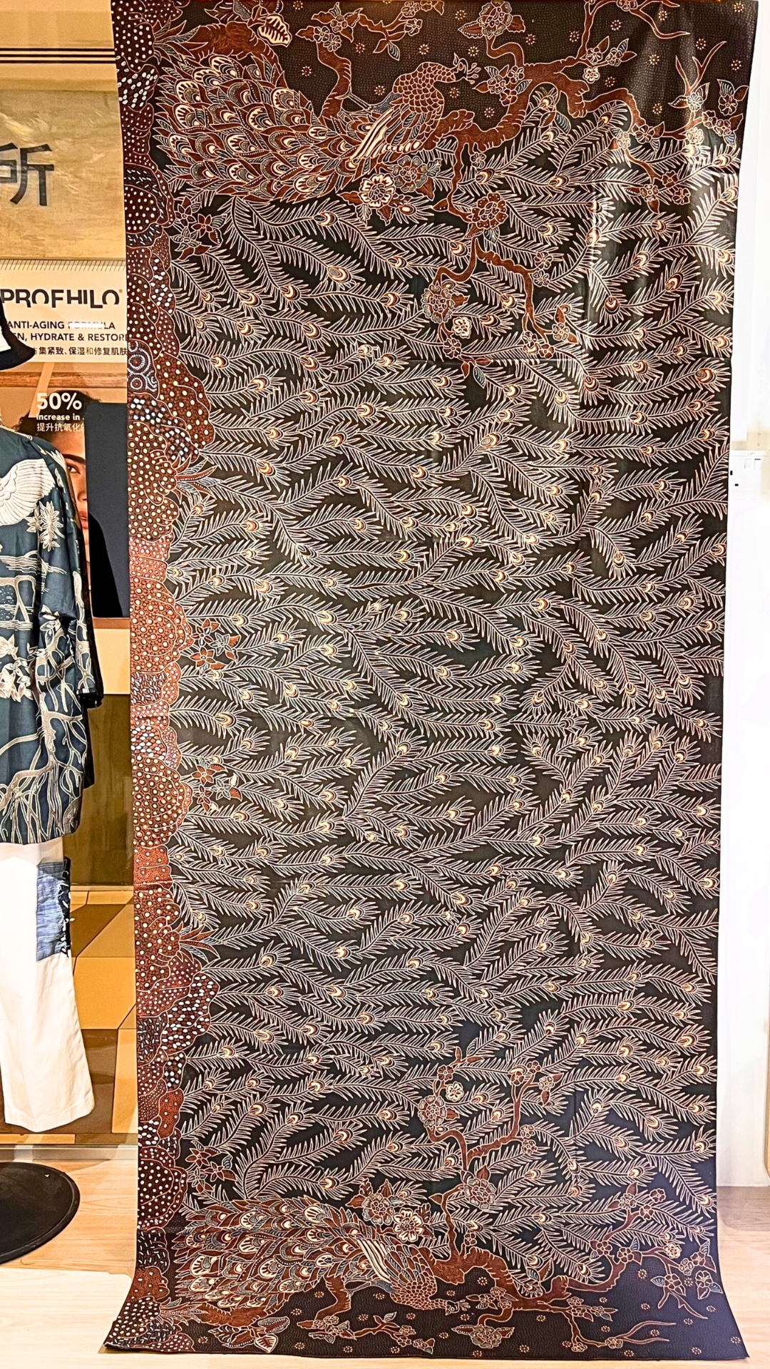 Nyana Nyana Hand Drawn Batik Tulis Cotton Fabric – Naturally Dyed Artisan Textile | Peacock Feather