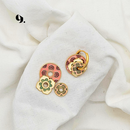 Singapore Handmade Jewelry - Peranakan Tile Stackable Hoop Earrings