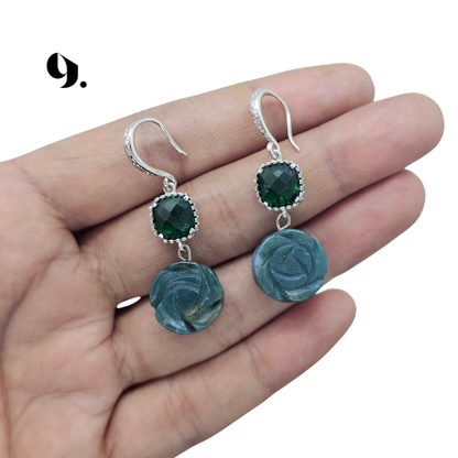 Singapore Handmade Statement Piece Earrings — Crystal, Stone & Freshwater Pearl | 18k Gold Plated