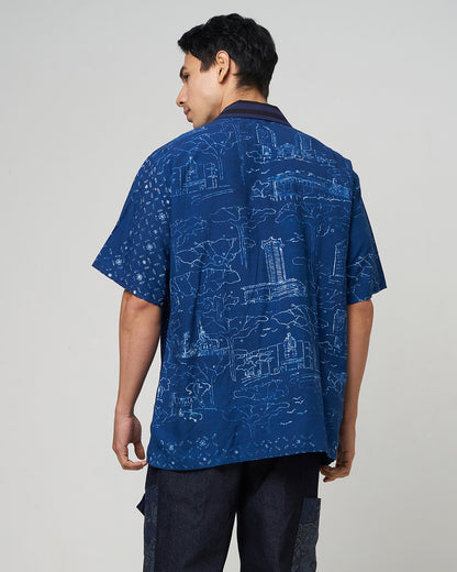 Nyana Nyana Orchard Road Batik Camp Shirt - 100% Oeko-Tex Cotton, Natural Dye Other Color