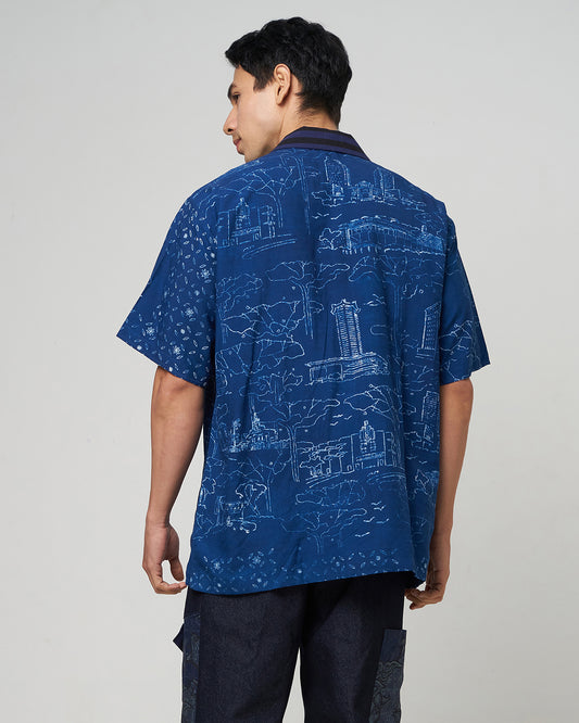 Nyana OekoTex Orchard Road Batik Camp shirt