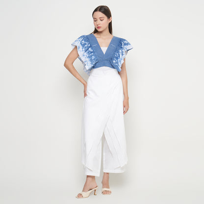 Nyana Nyana Ruffle Vest - 100% Cotton, Batik Tie Dye, Limited Edition Runway Piece