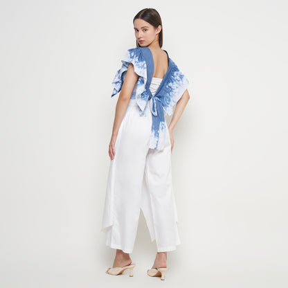 Nyana Nyana Ruffle Vest - 100% Cotton, Batik Tie Dye, Limited Edition Runway Piece