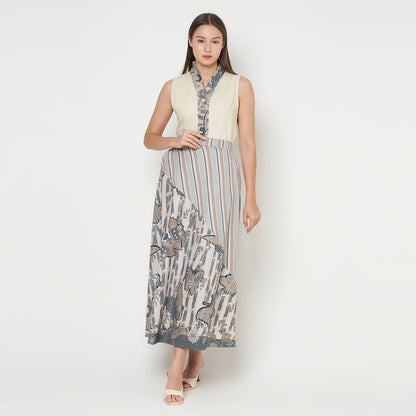 Nyana Nyana Artisan Asymmetric Batik Tulis Ikat Skirt - 100% Cotton, Handwoven, Maxi