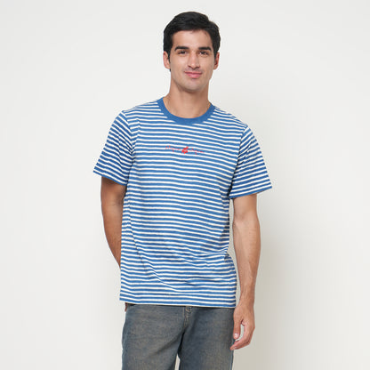 Laut Collection | Indigo-Dyed Batik Striped T-Shirt | OEKO-TEX Certified