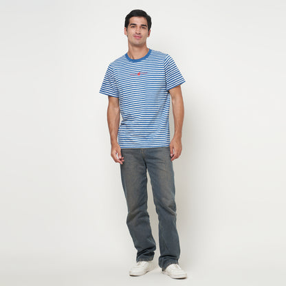 Laut Collection | Indigo-Dyed Batik Striped T-Shirt | OEKO-TEX Certified