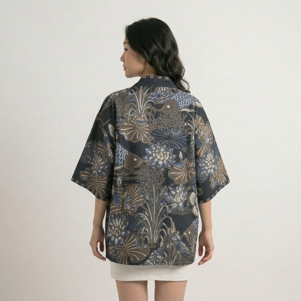 Nyana Nyana Unisex Reversible Batik Tulis Outer - 100% cotton, natural dye, Limited Edition Hand-drawn