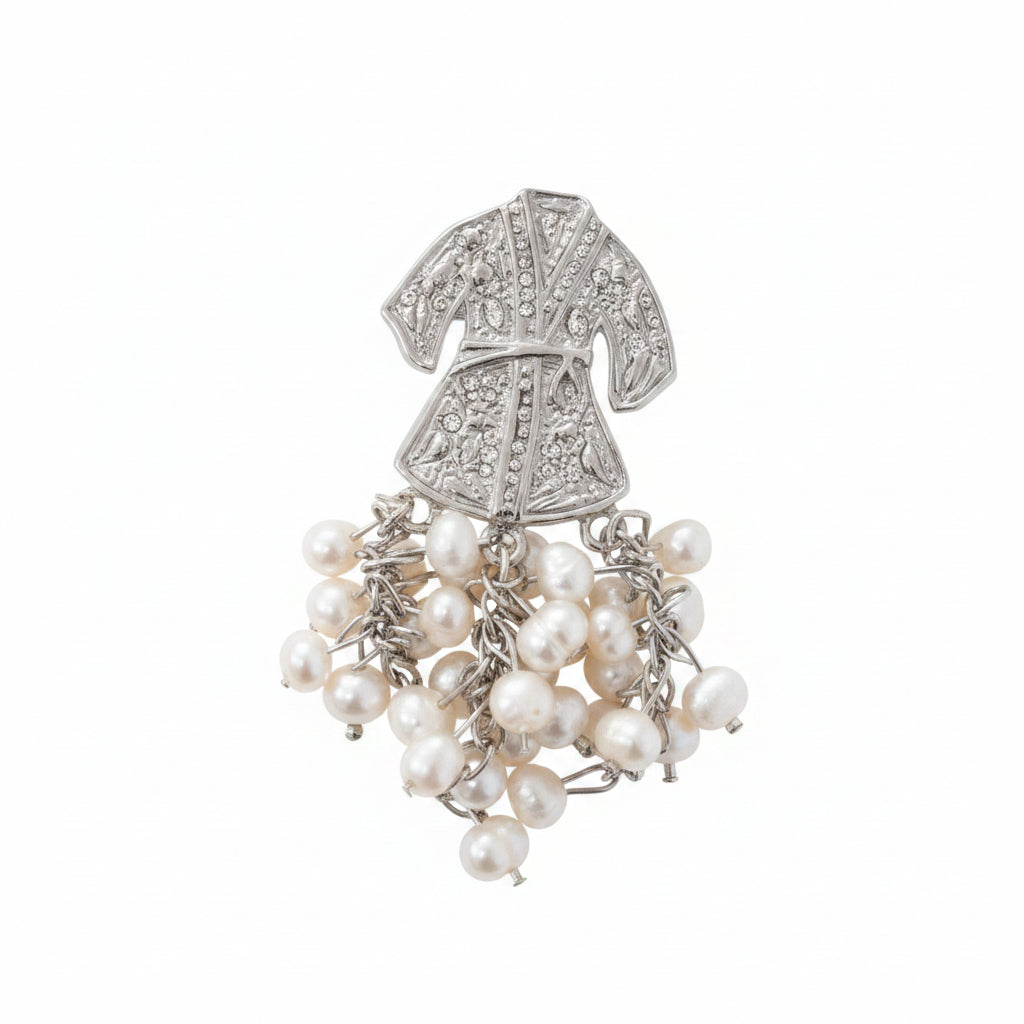 Nyana Nyana Fresh Water Pearl Kebaya Shaped Brooch Kerongsang Small