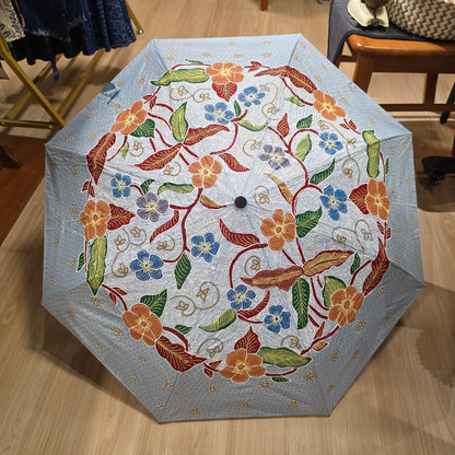 Nyana Nyana Artisan Umbrella Hand Painted Peranakan Batik Tulis with UV Protection