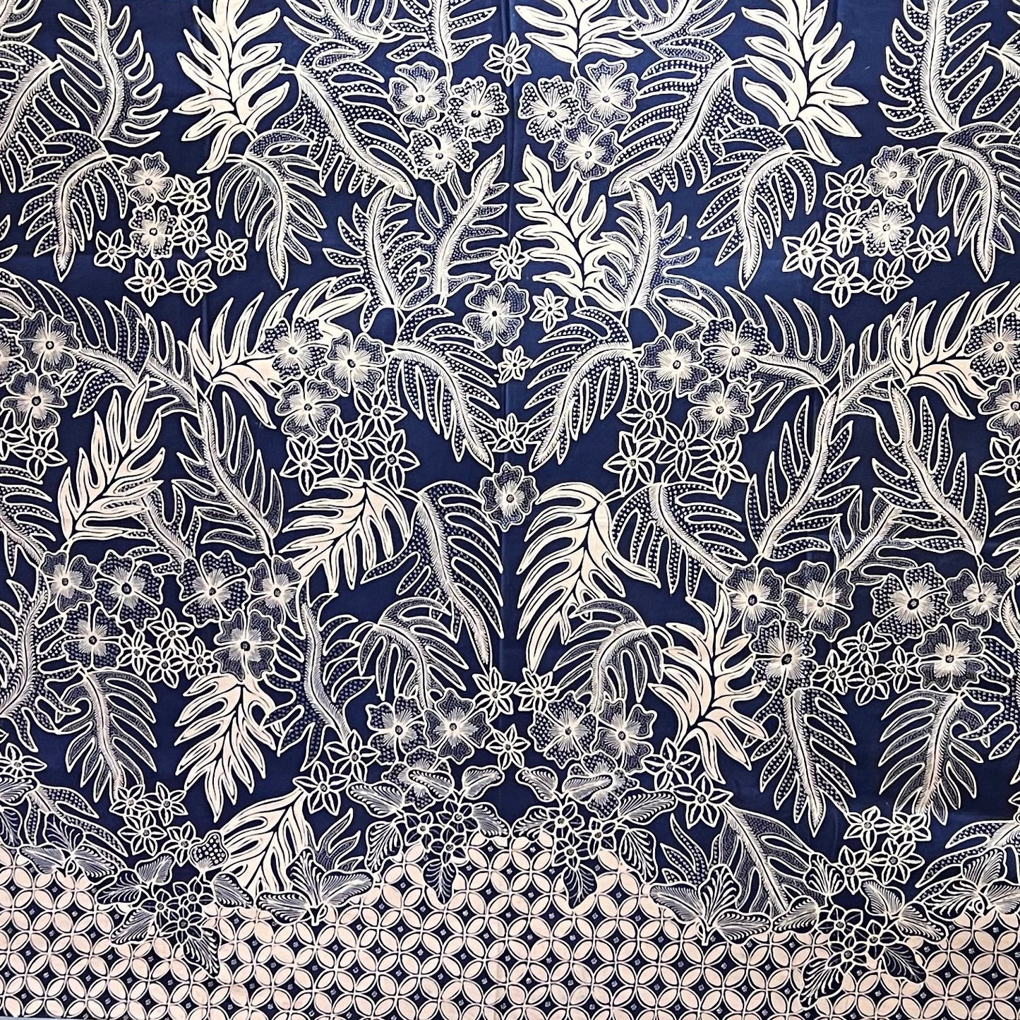 Nyana Nyana Hand Drawn Batik Tulis Cotton Fabric – Naturally Dyed Artisan Textile | Monstera