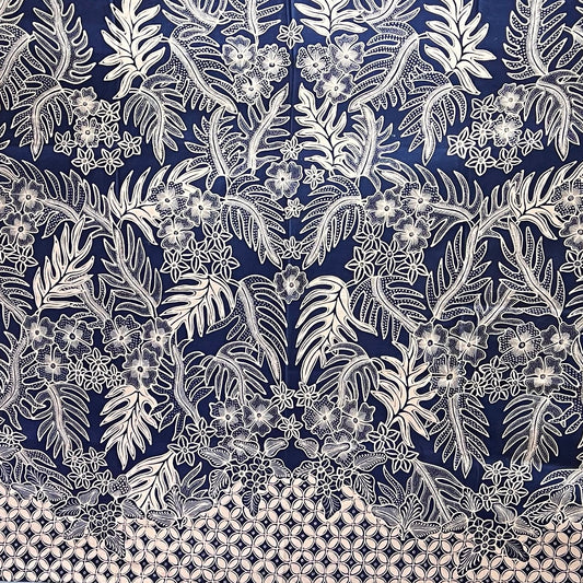 Nyana Nyana Hand Drawn Batik Tulis Cotton Fabric – Naturally Dyed Artisan Textile | Monstera