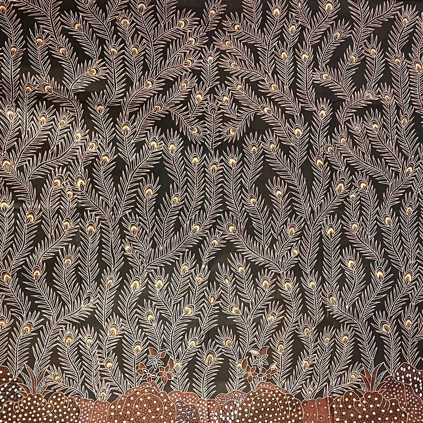 Nyana Nyana Hand Drawn Batik Tulis Cotton Fabric – Naturally Dyed Artisan Textile | Peacock Feather