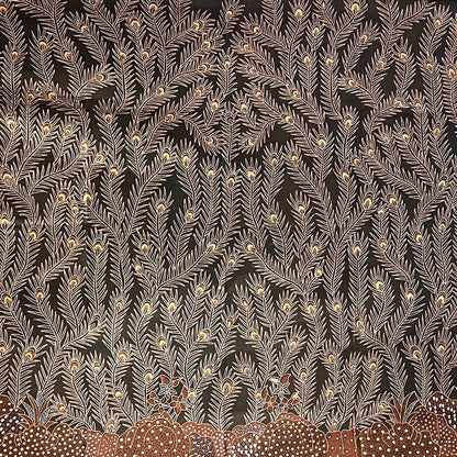 Nyana Nyana Hand Drawn Batik Tulis Cotton Fabric – Naturally Dyed Artisan Textile | Peacock Feather
