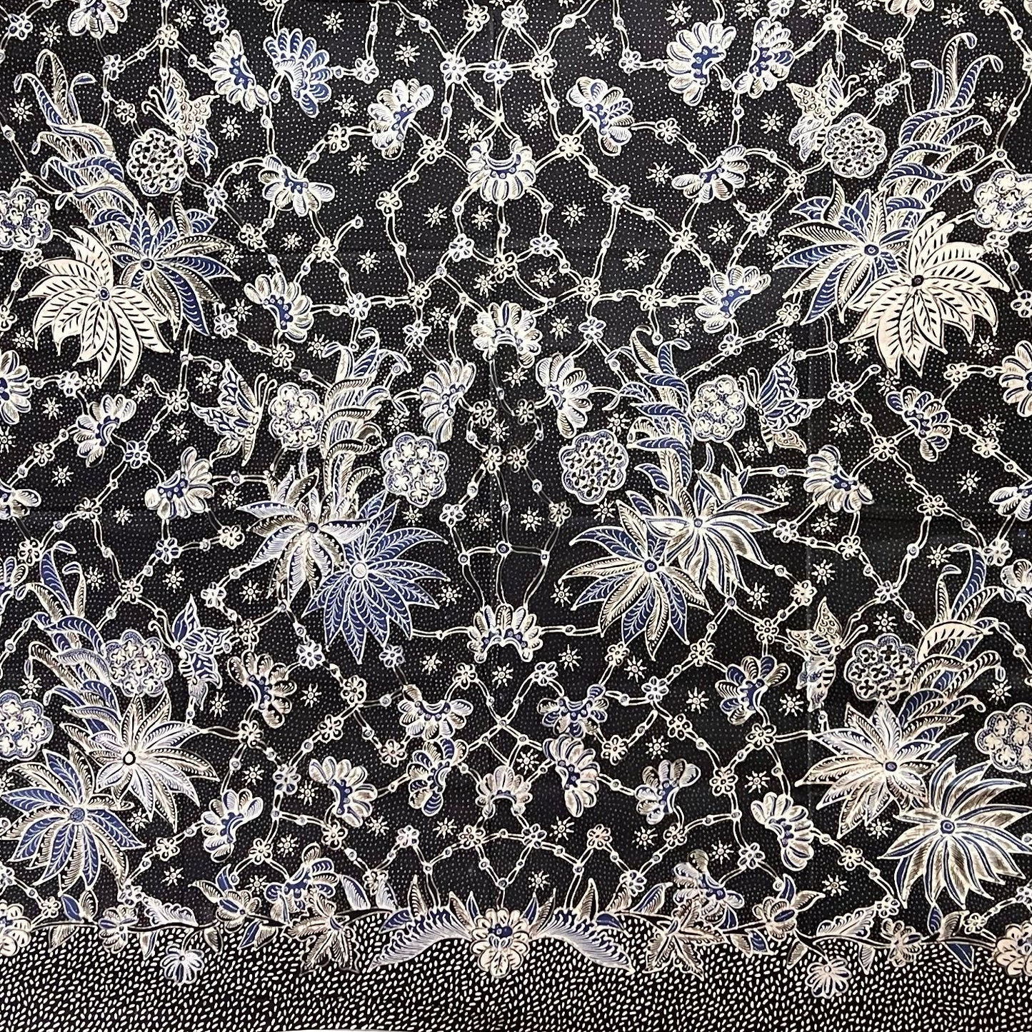 Nyana Nyana Hand Drawn Batik Tulis Cotton Fabric – Naturally Dyed Artisan Textile | Queen of the Night