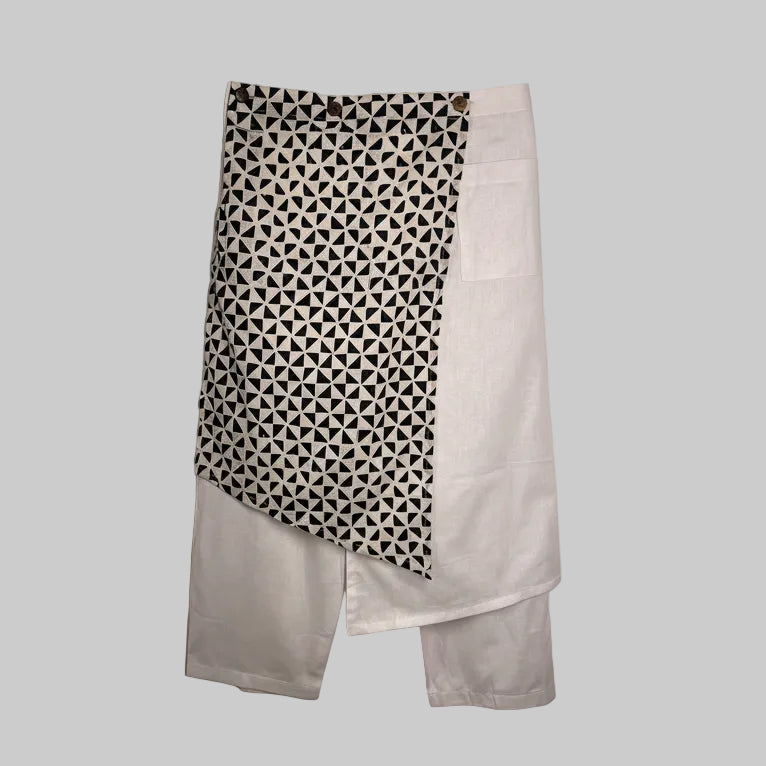 Nyana Nyana Unisex Multiway Batik Sarong Pants - 100 Cotton, limited edition, White