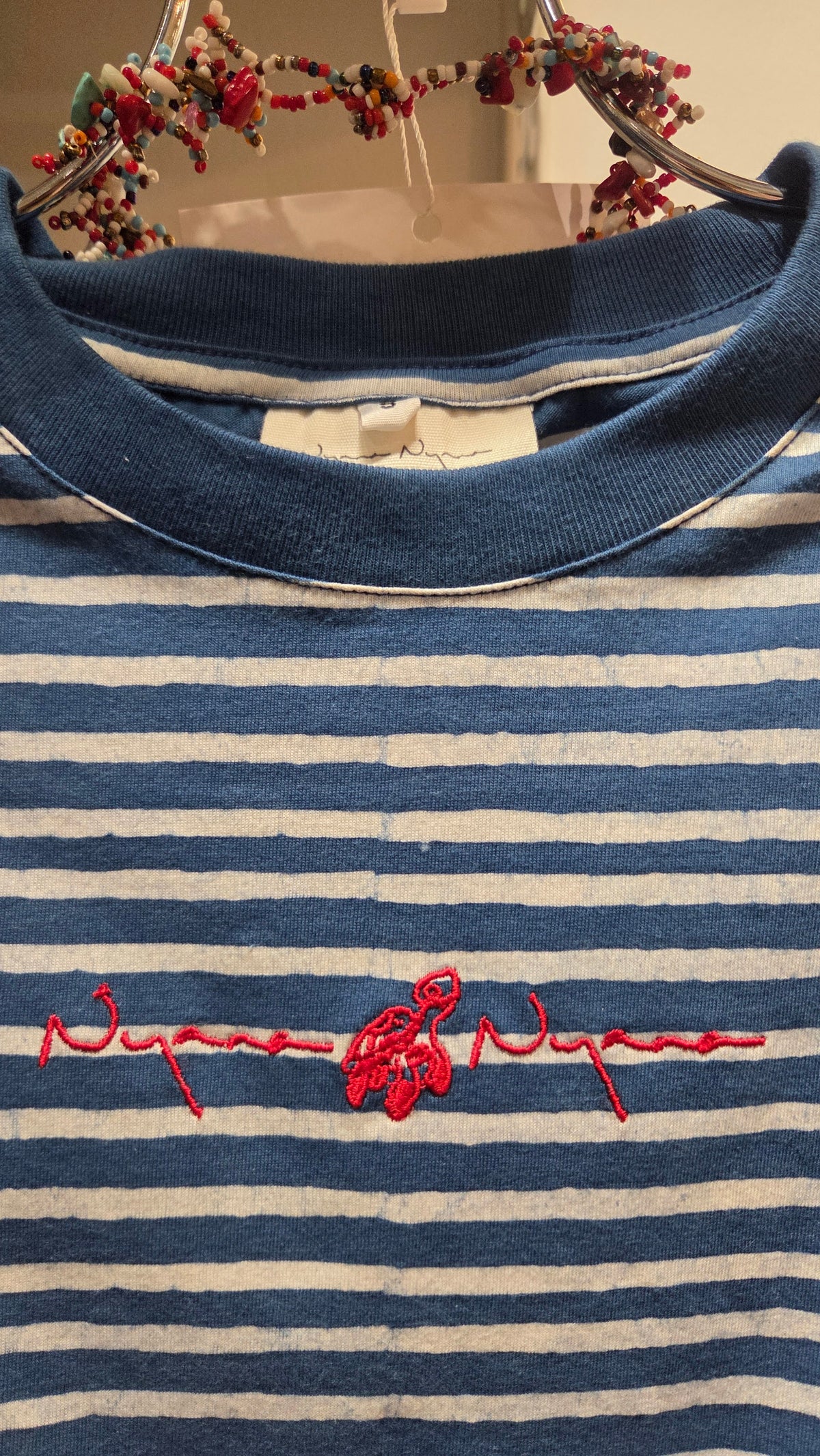 Laut Collection | Indigo-Dyed Batik Striped T-Shirt | OEKO-TEX Certified