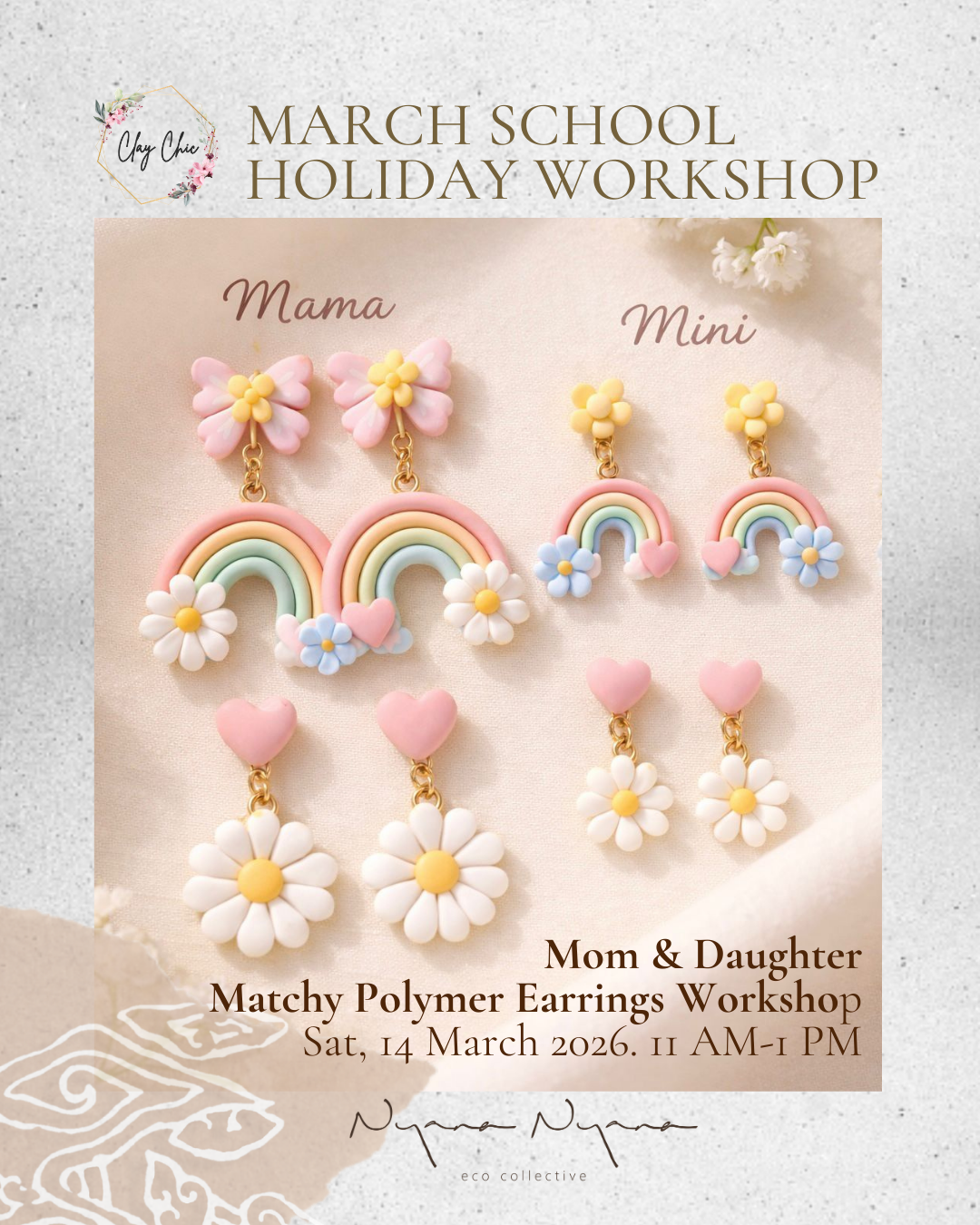 March Holiday Workshop: Clay Chic Mother & Daughter Polymer Earrings