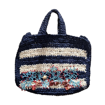 Nyana Nyana Raffia Crochet Coral Reef Handbag