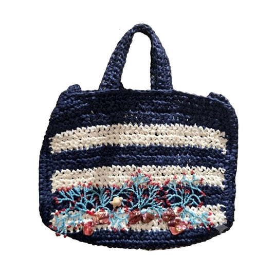 Nyana Nyana Raffia Crochet Coral Reef Handbag