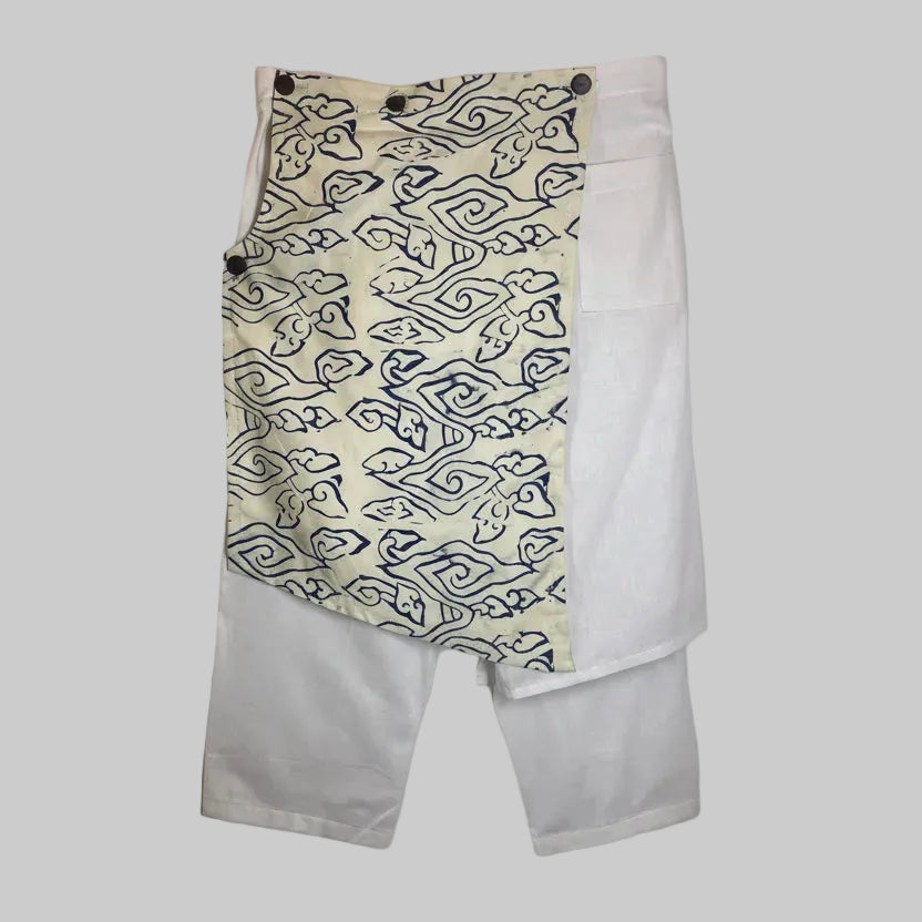 Nyana Nyana Unisex Multiway Batik Sarong Pants - 100 Cotton, limited edition, White