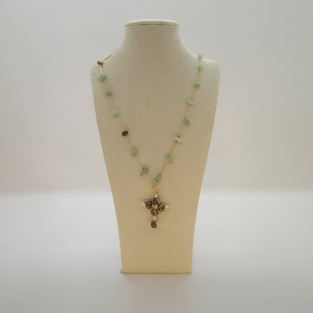 Nyana Nyana Christian Jewelry, Freshwater Pearl Cross Pendant, Necklace, Limited Edition