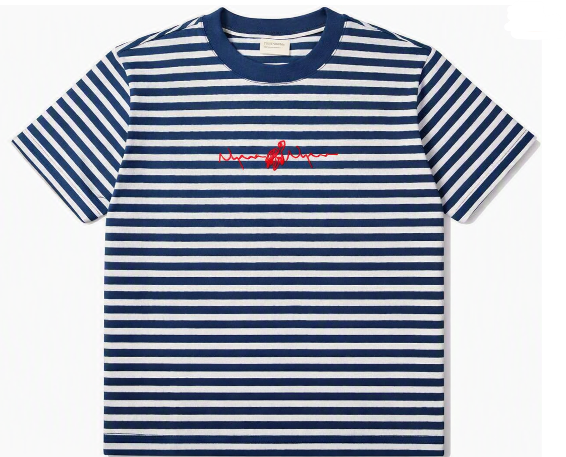 Laut Collection | Indigo-Dyed Batik Striped T-Shirt | OEKO-TEX Certified