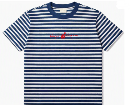 Laut Collection | Indigo-Dyed Batik Striped T-Shirt | OEKO-TEX Certified