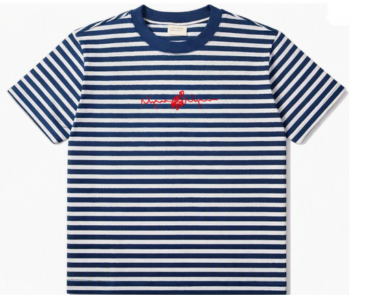 Laut Collection | Indigo-Dyed Batik Striped T-Shirt | OEKO-TEX Certified