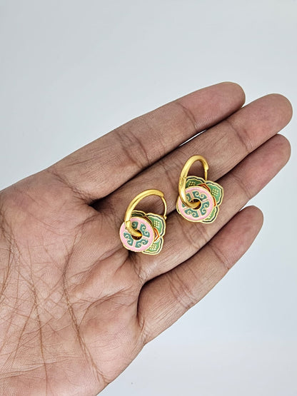 Singapore Handmade Jewelry - Peranakan Tile Stackable Hoop Earrings