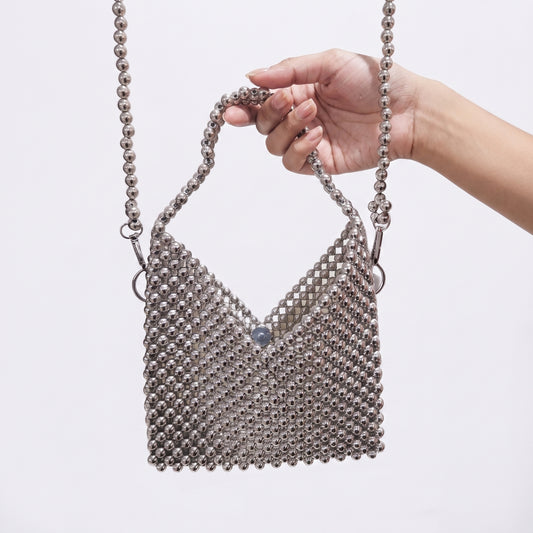 Nyana Nyana Hand-beaded Bags | Silver beads
