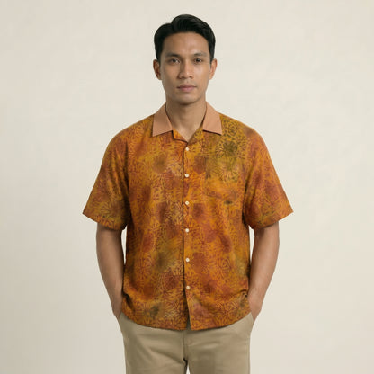 Nyana Nyana Bali Batik Camp Shirt - 100% Cotton, Hand-Stamped, Limited Edition