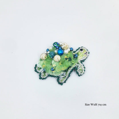 Nyana Nyana Laut Collection Hand Beaded and Embroidered Brooch Kerongsang