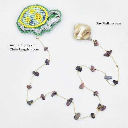 Nyana Nyana Laut Collection Hand Beaded and Embroidered Brooch Kerongsang