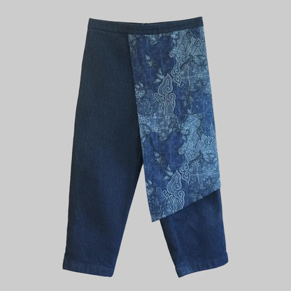 Nyana Unisex Batik Denim Sarong Pants - 100% Cotton, deadstock, limited edition
