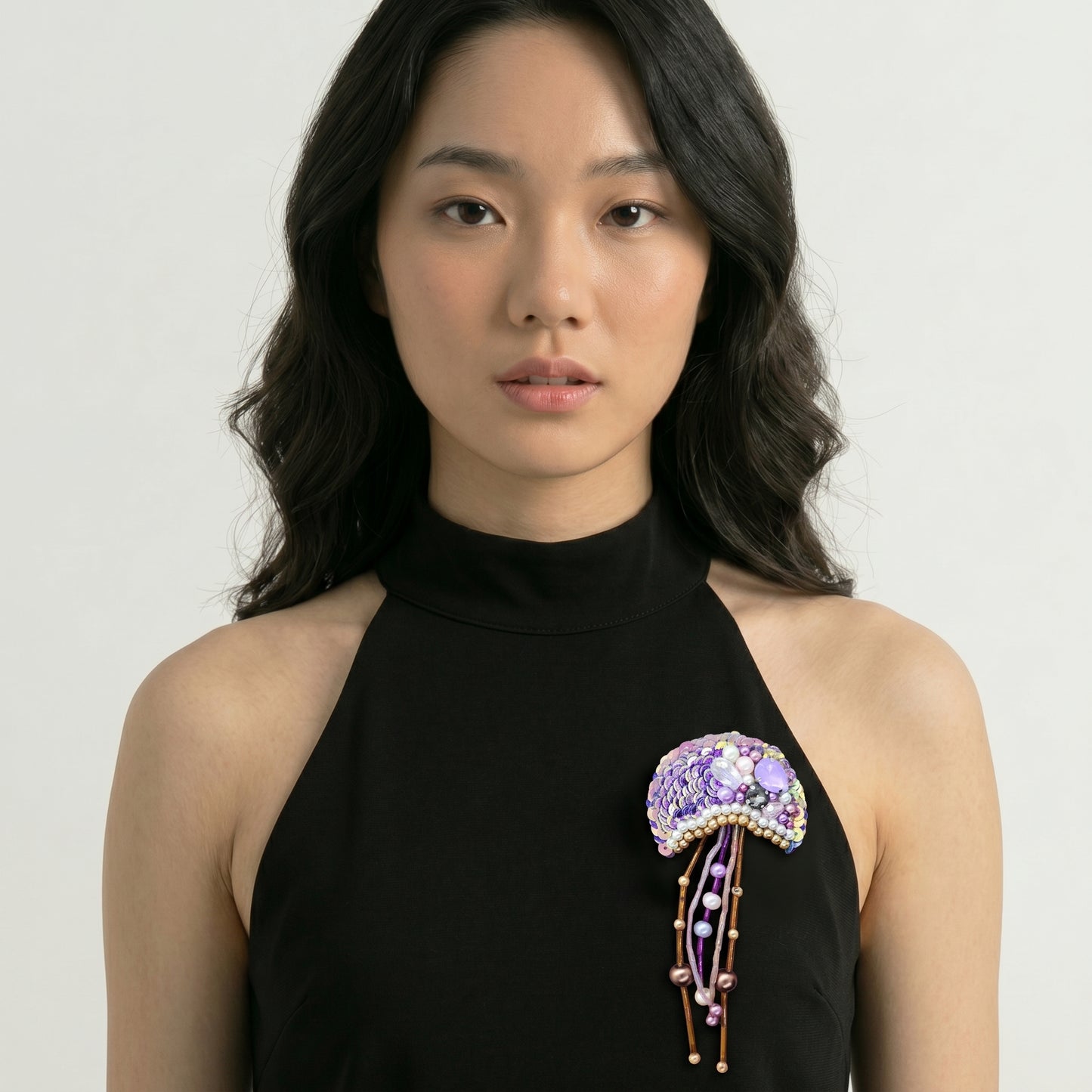 Nyana Nyana Cabochons Brooch - Hand Beaded, Limited Edition