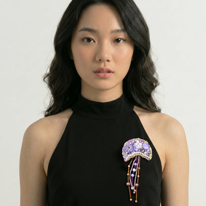 Nyana Nyana Cabochons Brooch - Hand Beaded, Limited Edition