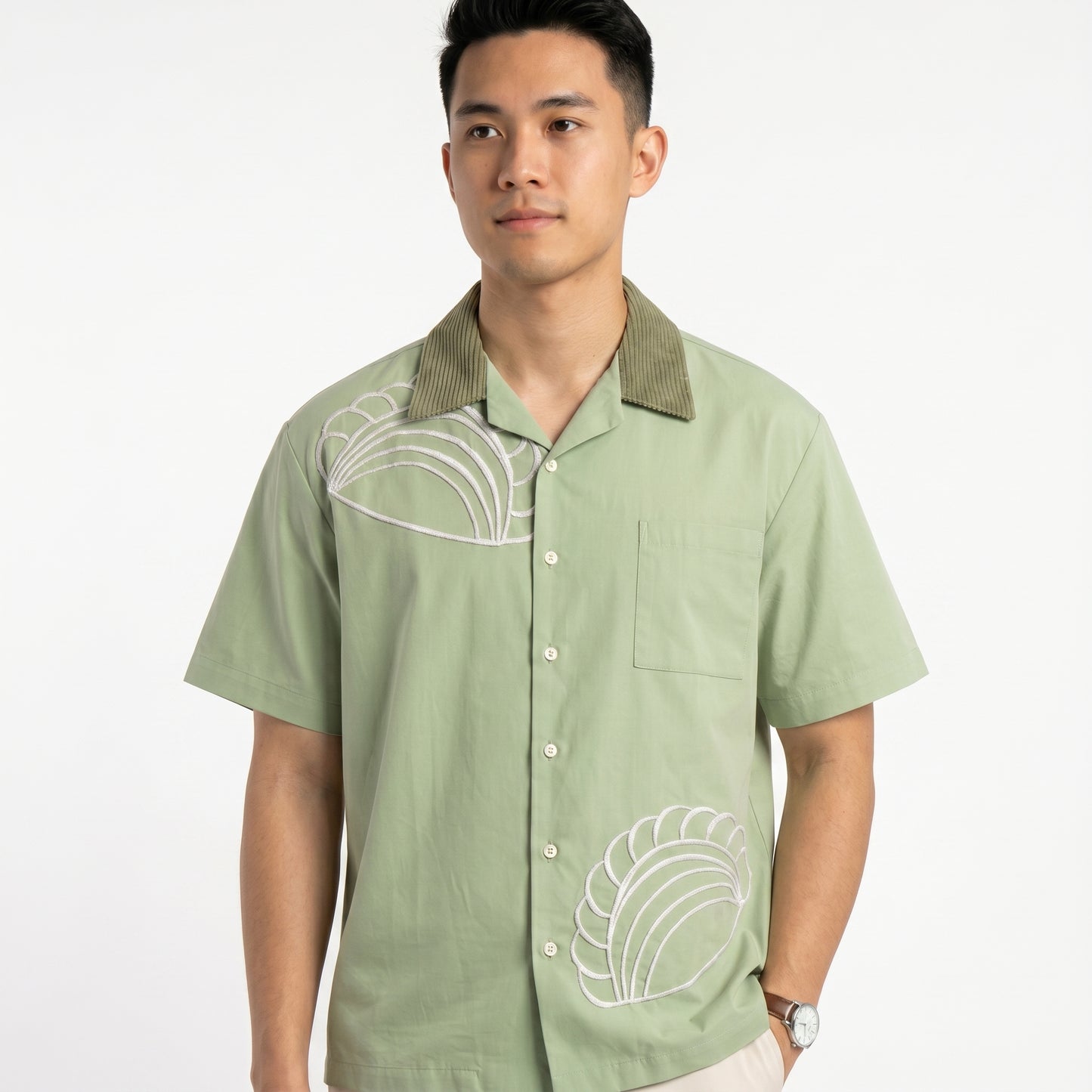 Nyana Nyana Karipap Embroidery Camp Shirt - 100% Cotton, deadstock, Limited Edition
