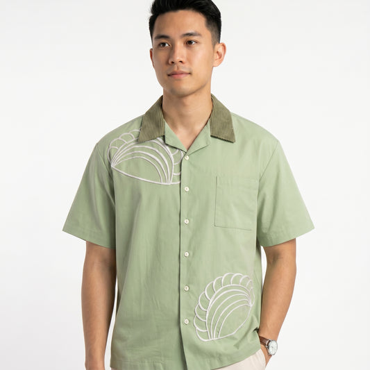 Nyana Nyana Karipap Embroidery Camp Shirt - 100% Cotton, deadstock, Limited Edition