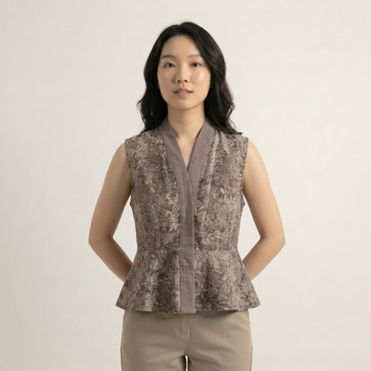 Nyana Nyana Peplum Vest - 100% Cotton, Batik, Limited Edition