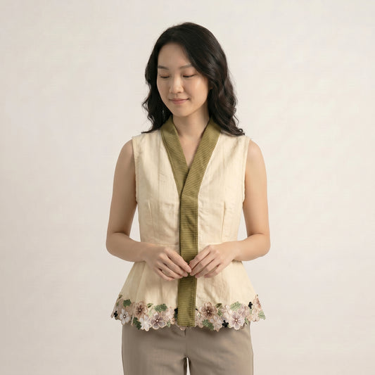 Nyana Nyana Peplum Vest - 100% Cotton, Batik, Limited Edition