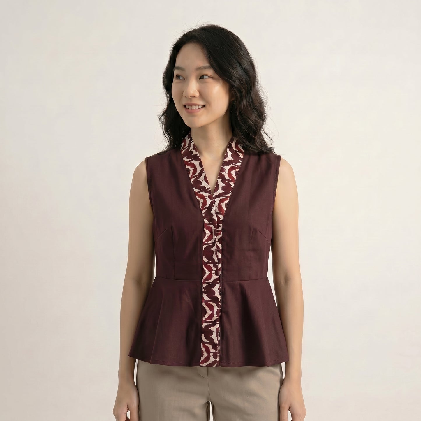 Nyana Nyana Peplum Vest - 100% Cotton, Batik, Limited Edition